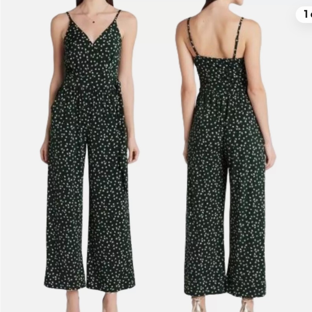 Kaileigh Dark Green Floral Jumpsuit
